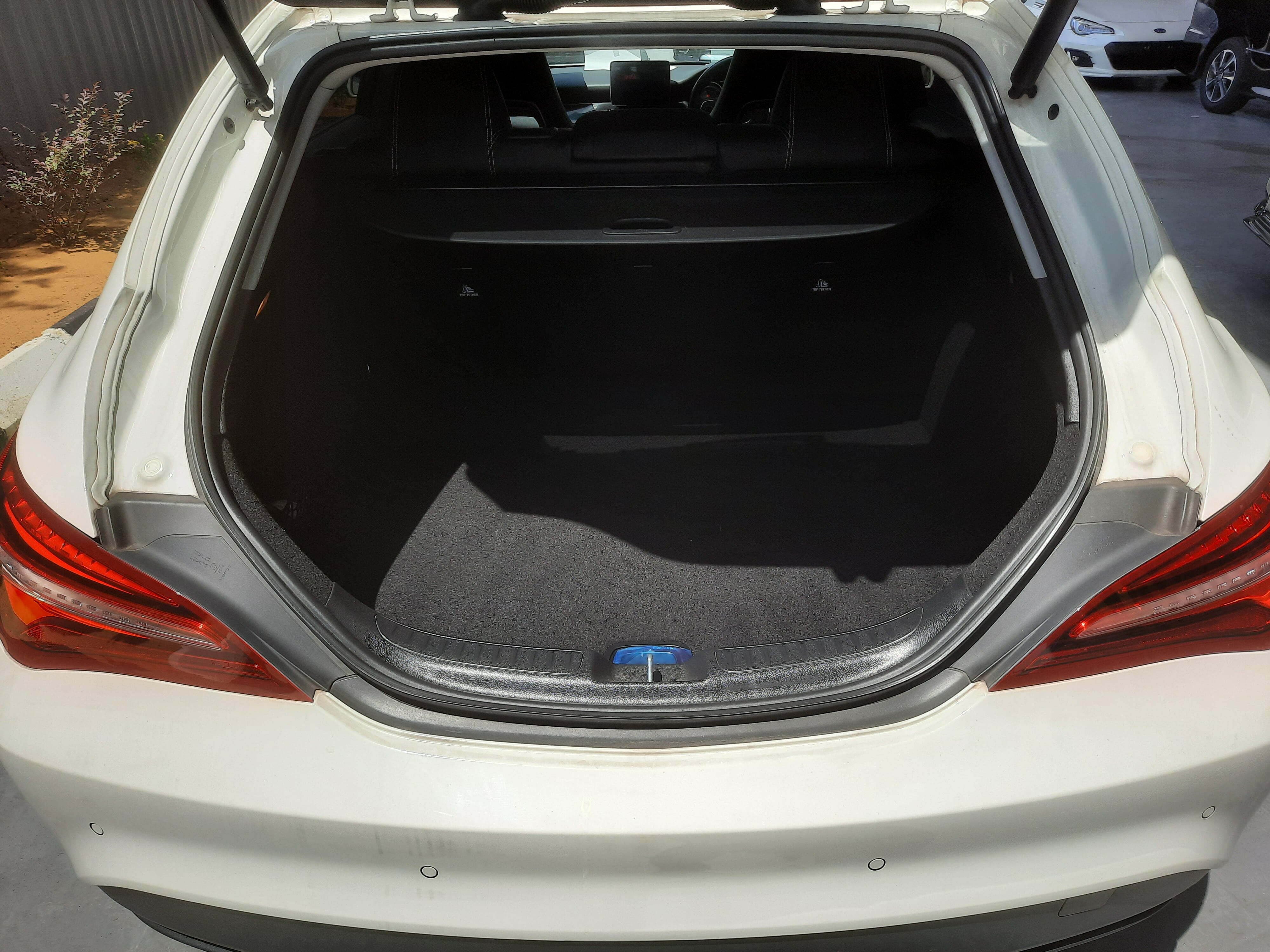 Mercedes-Benz CLA180 Shooting Brake White Rear showing boot space area