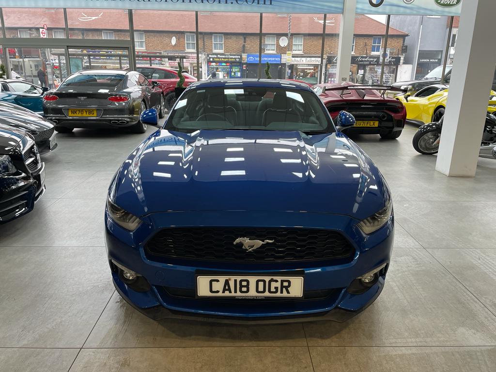 Blue Ford Mustang Front View